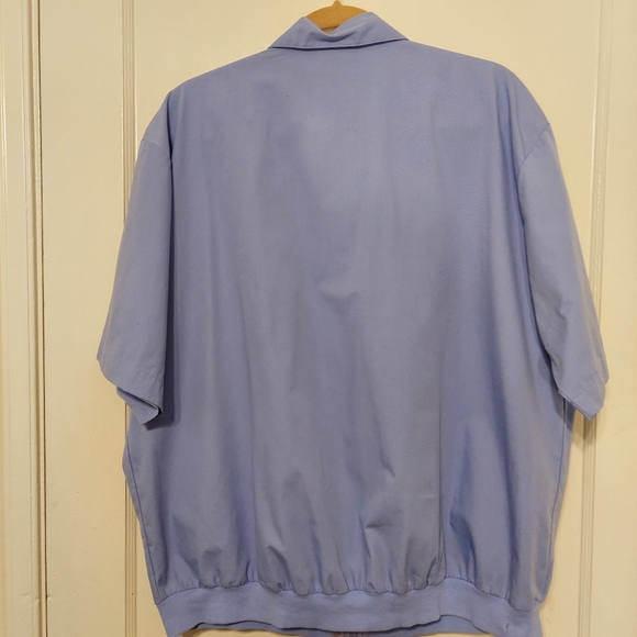 John Blair Short-Sleeve Full-Zip Shirt Light Blue size XLarge Regular - Picture 5 of 8